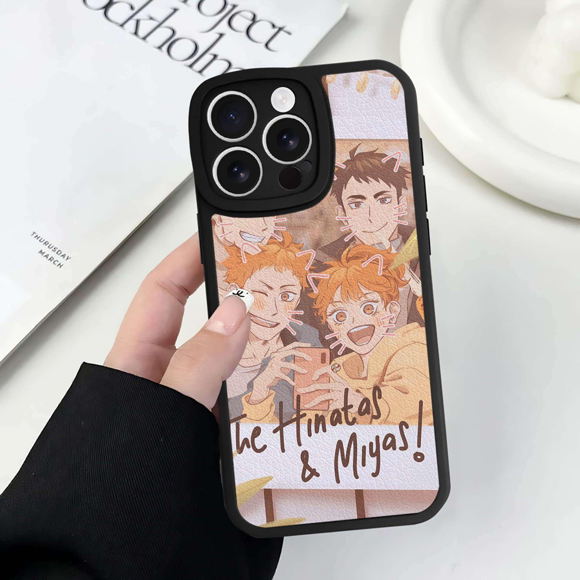 （画像用） ハイキュー!! Haikyu!! 【iPhone 16シリーズ対応】シリコンスマホケース（レザー調） 材質：シリコン